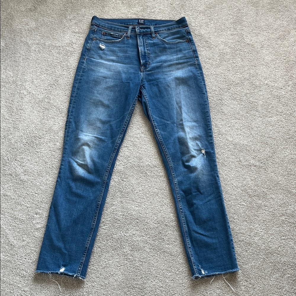 GAP Women's Distressed Blue Skinny Jeans